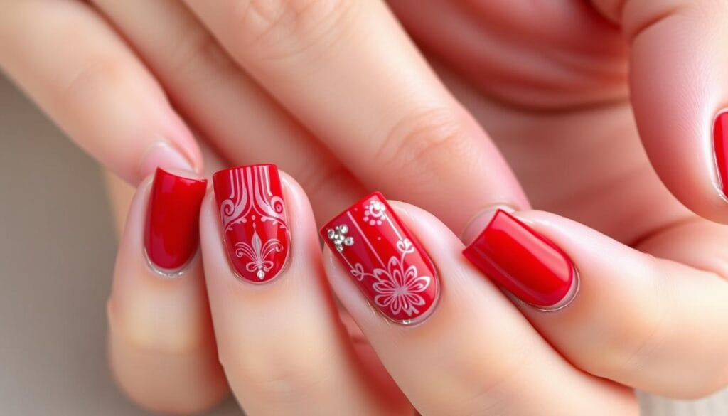 red nail art design red nail art design