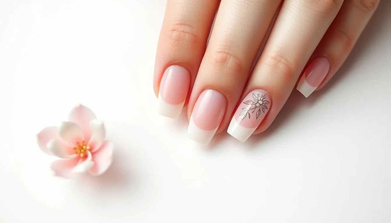 pink french tip nail designs