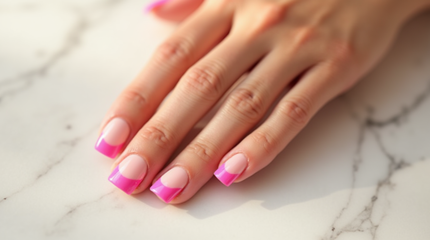 pink french tip nails