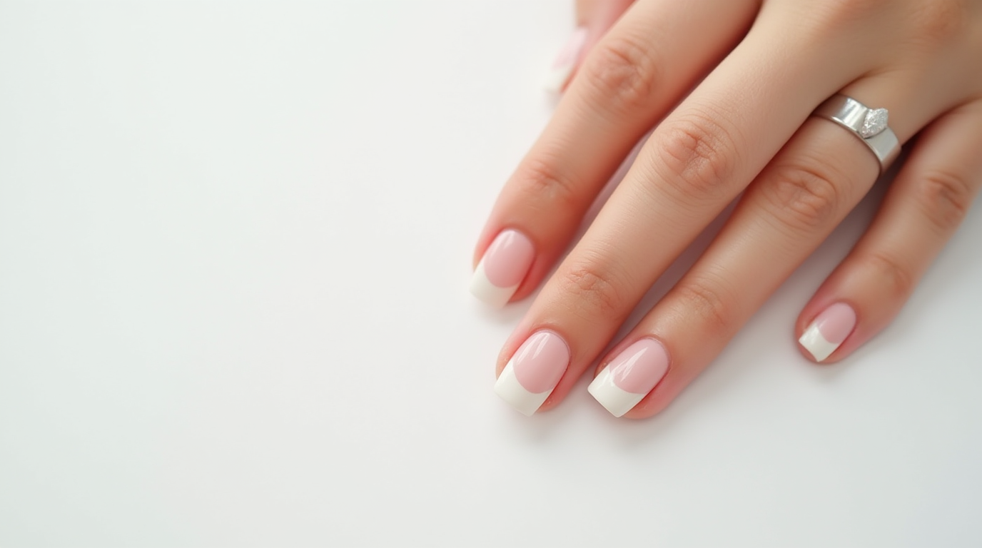short almond french tip nails